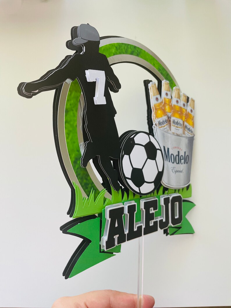 Personalized Soccer & Modelo Beer Cake Topper - Etsy