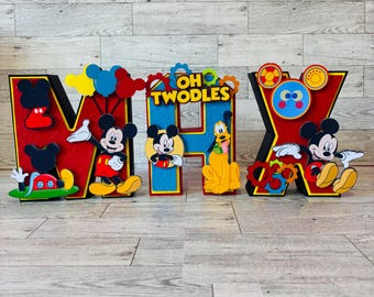 Letra personalizada de Mickey Mouse: Decoración personalizada para fiesta de cumpleaños