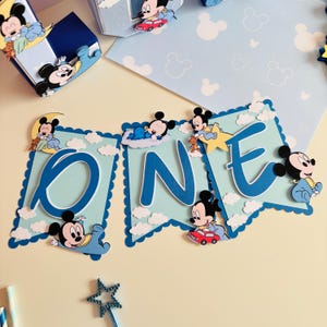Baby Mickey High Chair Banner, Baby Mickey Birthday Decor, Baby Mickey First Birthday Decoration, Baby Mickey Smash Cake, Mickey Baby Shower