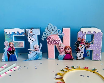 Letra 3D de Frozen: Decoración personalizada para fiesta de cumpleaños