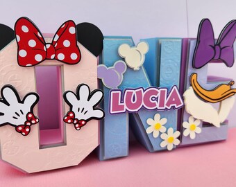 3D-letter Minnie Mouse, aangepaste decoratie verjaardagsfeestje