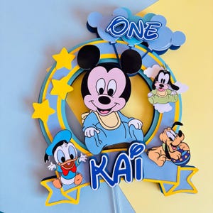Baby Mickey Cake Topper, Baby Mickey Smash Cake, Baby Mickey First Birthday Cake Topper, Baby Mickey Birthday Decor, Baby Mickey Party Decor