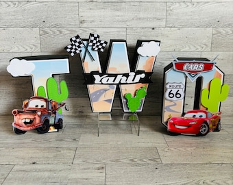 Cars Birthday 3D Letter: Route 66 Party Decoration