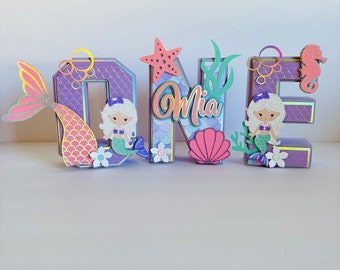 Letras 3D de La Sirenita: Decoración personalizada para fiestas de cumpleaños