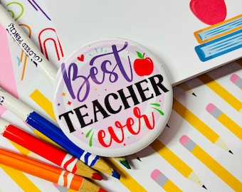 Custom Teacher Pin: Personalized Name Tag, Appreciation Gift