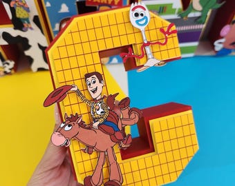 Letra 3D de Toy Story, decoración personalizada para fiesta de cumpleaños