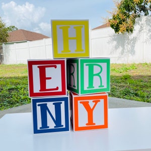 Toy Story Alphabet Blocks: Primary Color Party Decor (6x6 INCHES)