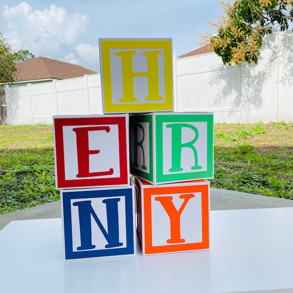 Toy Story Alphabet Blocks: Primary Color Party Decor (6x6 INCHES)