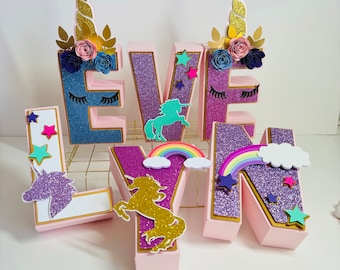 Unicorn 3D Number: Birthday Party Centerpiece, Room Decor