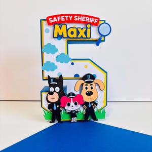 Safety Sheriff Labrador 3D Letter, Safety Sheriff Labrador Birthday Decorations, Safety Sheriff Birthday Party, Birthday 3D Letters