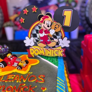 Mickey and the roadster racers birthday, Mickey and the roadster racers party, Mickey birthday decor, inspired mickey caketopper