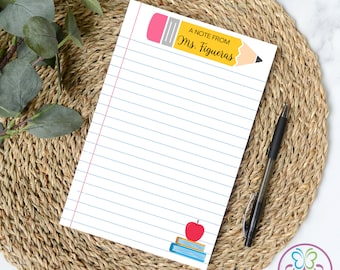 Personalized Teacher Notepad, Back To School Gift