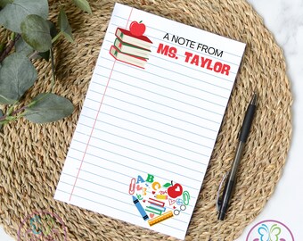 Personalized Teacher Notepad, Back to School Gift