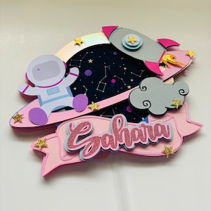 Primer viaje alrededor de la decoración de la fiesta del sol, topper de pastel del espacio exterior, carta 3D del espacio exterior, cumpleaños del espacio exterior, fiesta de cumpleaños del astronauta