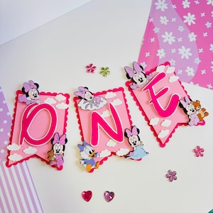 Baby Minnie High Chair Banner, Baby Minnie Birthday Decor, Baby Minnie First Birthday Decoration, Baby Minnie Smash Cake, Minnie Baby Shower