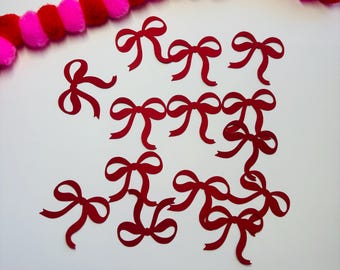 Valentines Bow Confetti: Red & Pink Cardstock Die Cuts