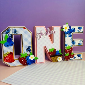 Verjaardagsbrief Strawberry Blueberry: gepersonaliseerd feestdecor