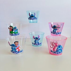 Stitch Birthday Party Cups: Lilo and Stitch Decor, Personalized Favors