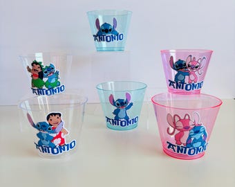 Stitch Birthday Party Cups: Lilo and Stitch Decor, Personalized Favors