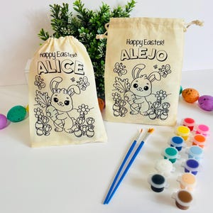Kit de pintura de saco de Páscoa personalizado para crianças, presentes de Páscoa para crianças, lembrancinhas de festa de Páscoa, enchimentos de cesta de Páscoa para crianças, kit de pintura para crianças