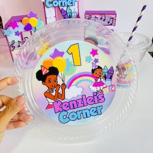 Gracie&#39;s Corner Party Plates and utensils, Gracie&#39;s Corner Party Decor, Birthday Custom Plates, Gracie&#39;s Corner Birthday Decoration