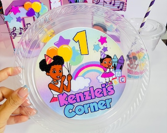 Platos y utensilios para fiestas de cumpleaños de Gracie's Corner: Decoración personalizada para fiestas infantiles