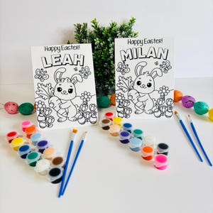 Kit de pintura de Páscoa com nome personalizado para crianças, presentes de Páscoa para crianças, lembrancinhas de festa de Páscoa, enchimentos de cesta de Páscoa para crianças, kit de pintura para crianças