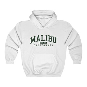 Malibu California Sweatshirt Unisex Malibu Collegiate Style Hoodie
