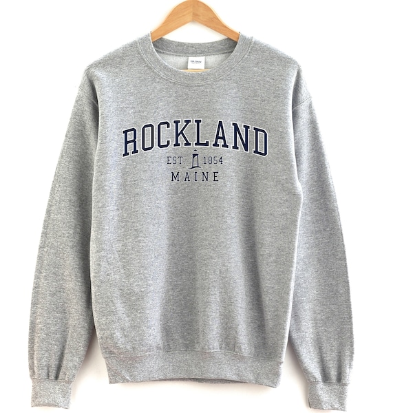 Rockland Maine Crewneck Sweatshirt Rockland Crewneck