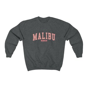 Malibu Pink Collegiate Style Sweatshirt Unisex Malibu Crewneck