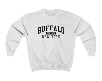 Buffalo New York Collegiate Style Sweatshirt Unisex Buffalo Crewneck