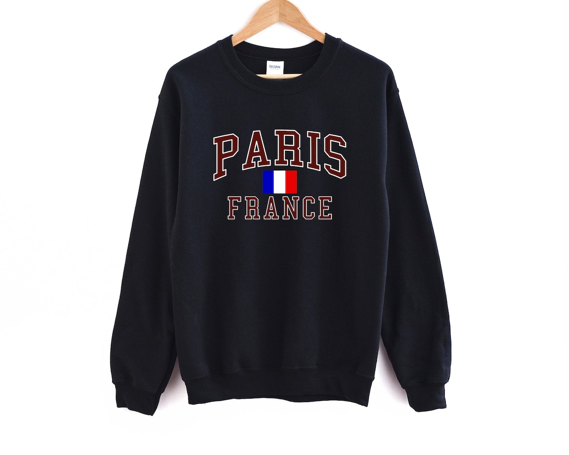 Paris France Sweatshirt Unisex Vintage Paris Crewneck Etsy