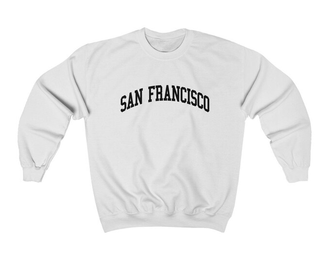 San Francisco California Collegiate Style Crewneck Sweatshirt San Francisco Unisex Pullover