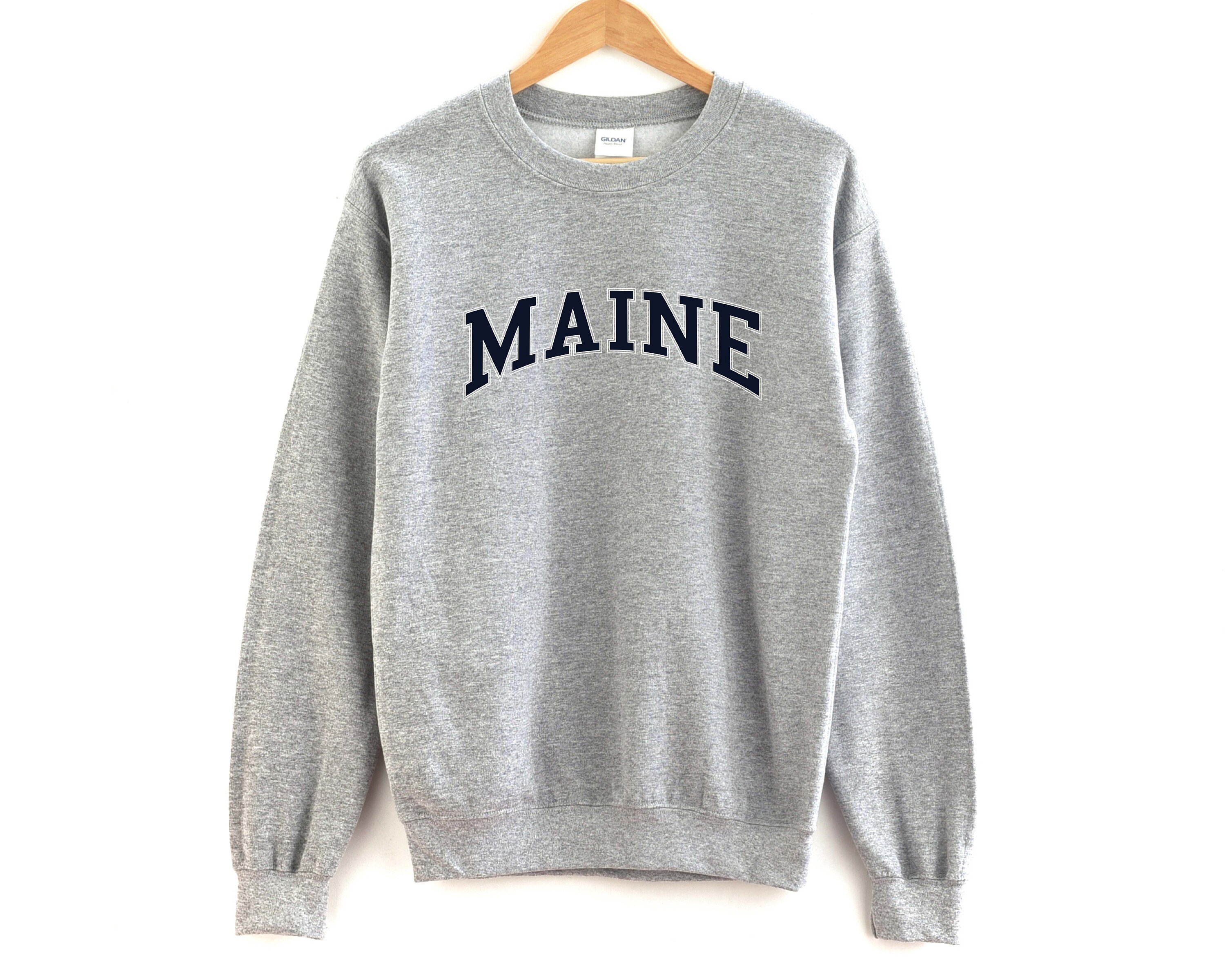 Maine Sweatshirt Unisex Vintage Maine Crewneck Etsy