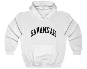 Savannah Georgia Sweatshirt Unisex Savannah Collegiate Style Hoodie