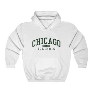 Chicago Illinois Sweatshirt Unisex Chicago Collegiate Style Hoodie