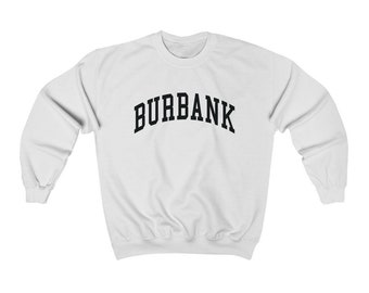 Burbank California Collegiate Style Crewneck Sweatshirt Burbank Unisex Pullover