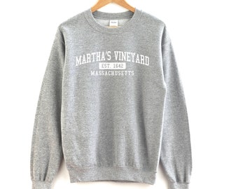 Martha's Vineyard Massachusetts Crewneck Sweatshirt Martha's Vineyard Crewneck