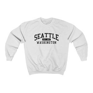 Seattle Washington Collegiate Style Sweatshirt Unisex Seattle Crewneck