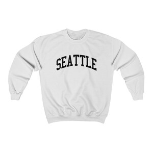 Seattle Washington Collegiate Style Crewneck Sweatshirt Seattle Unisex Pullover