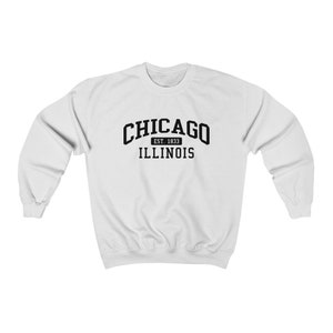 Chicago Illinois Collegiate Style Sweatshirt Unisex Chicago Crewneck