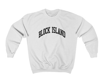 Block Island Rhode Island Unisex Sweatshirt Collegiate Block Island Crewneck