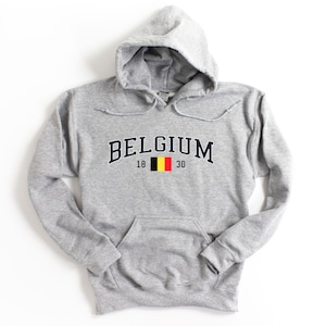 Belgium Hooded Sweatshirt Unisex Belgium Pullover Hoodie