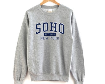 Soho Sweatshirt Collegiate Crewneck Sweater Unisex Green - Etsy