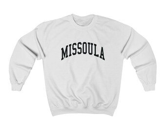 Missoula Montana Collegiate Style Crewneck Sweatshirt Missoula Unisex Pullover