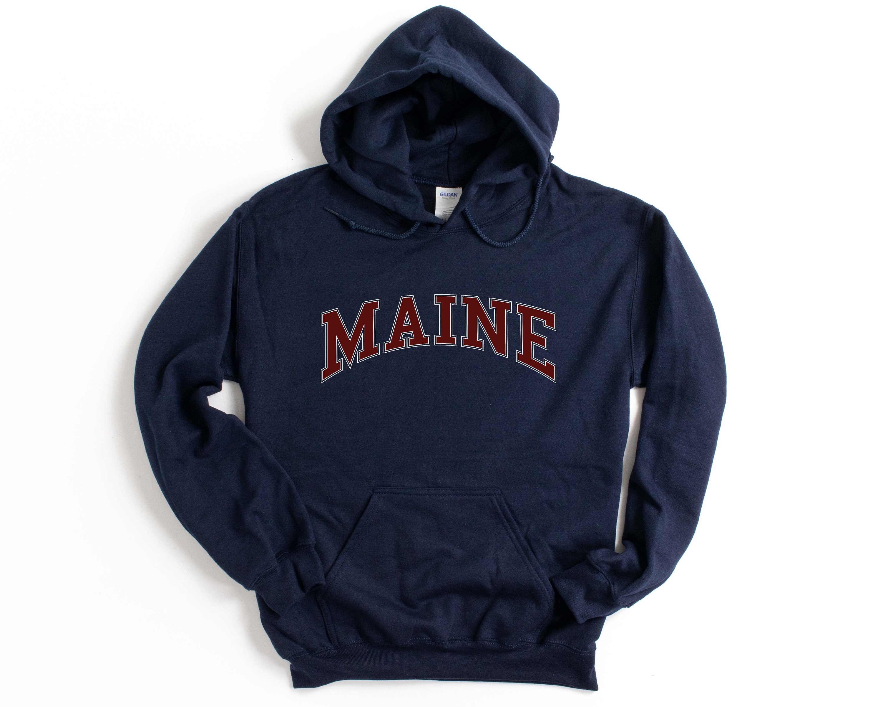 Maine Hooded Sweatshirt Vintage Unisex Maine Hoodie Etsy