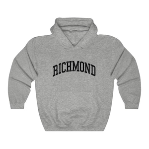 Richmond Virginia Collegiate Style Hoodie Richmond Unisex Hooded Sweatshirt