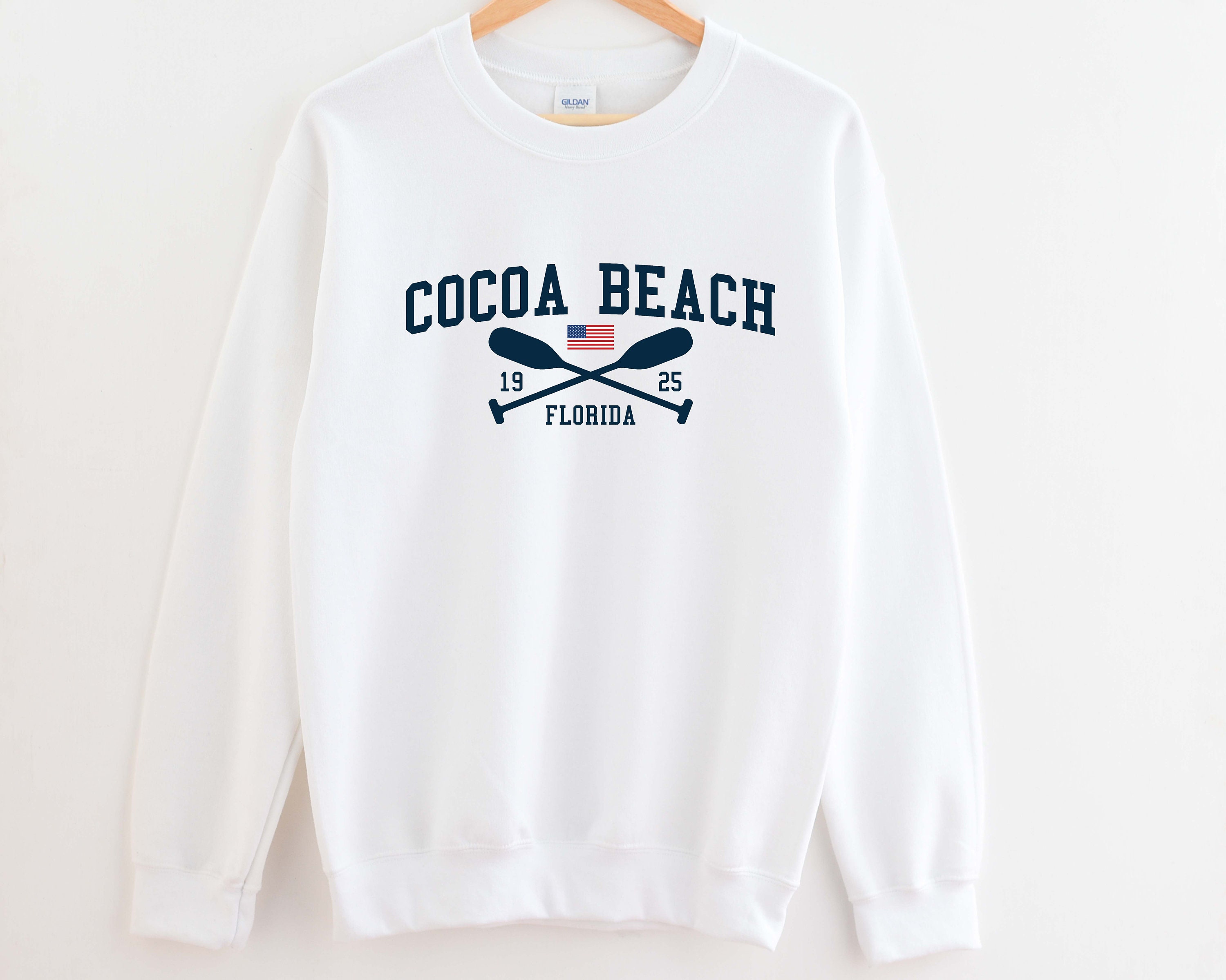 Sweat à Capuche Homme Gildan Cocoa Beach Pier – Taille M, Bleu Chiné, Léger