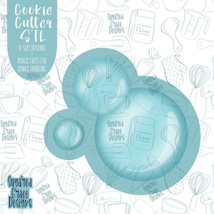 May include: A digital illustration of a cookie cutter in the shape of the letter "S" with a blue background. The image includes the text "Cookie Cutter STL" and "8 Size Options".