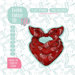 Bandana Cookie Cutter STL and PNG | 3D Printing | Edible Ink Printer (Digital Download)